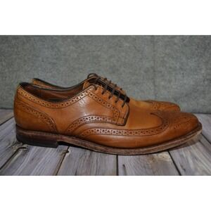 Allen Edmonds Stuttgart Shoes Mens 10.5 D Brown Leather Wingtip Brogue Dress USA